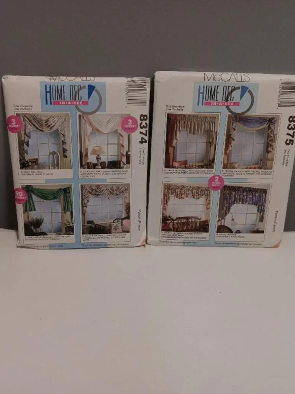 2 New McCalls Curtain Patterns #8374 #8375